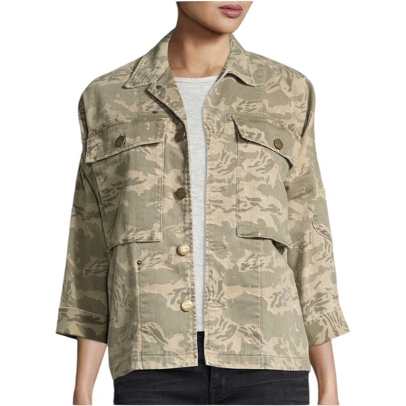 CURRENT ELLIOTT The Militia Utility Canvas Jacket in Broken Camo - Picture 1 of 14